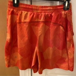 Lululemon Linerless Orange Athletic Shorts Small 7 inch Inseam